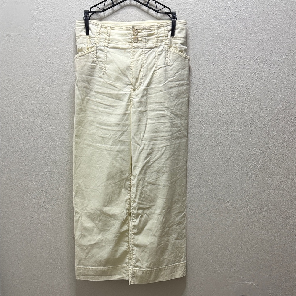Anthropologie Off-White Wide Leg Jeans